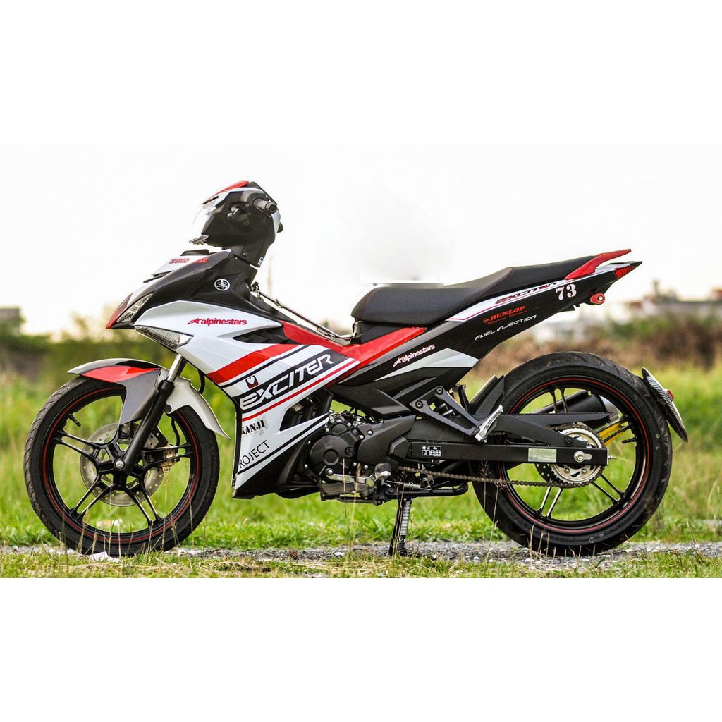 Tem trùm exciter 150 ♦FREESHIP♦ đỏ đen trắng, độ team decal xe ex dán đời 2015-2020