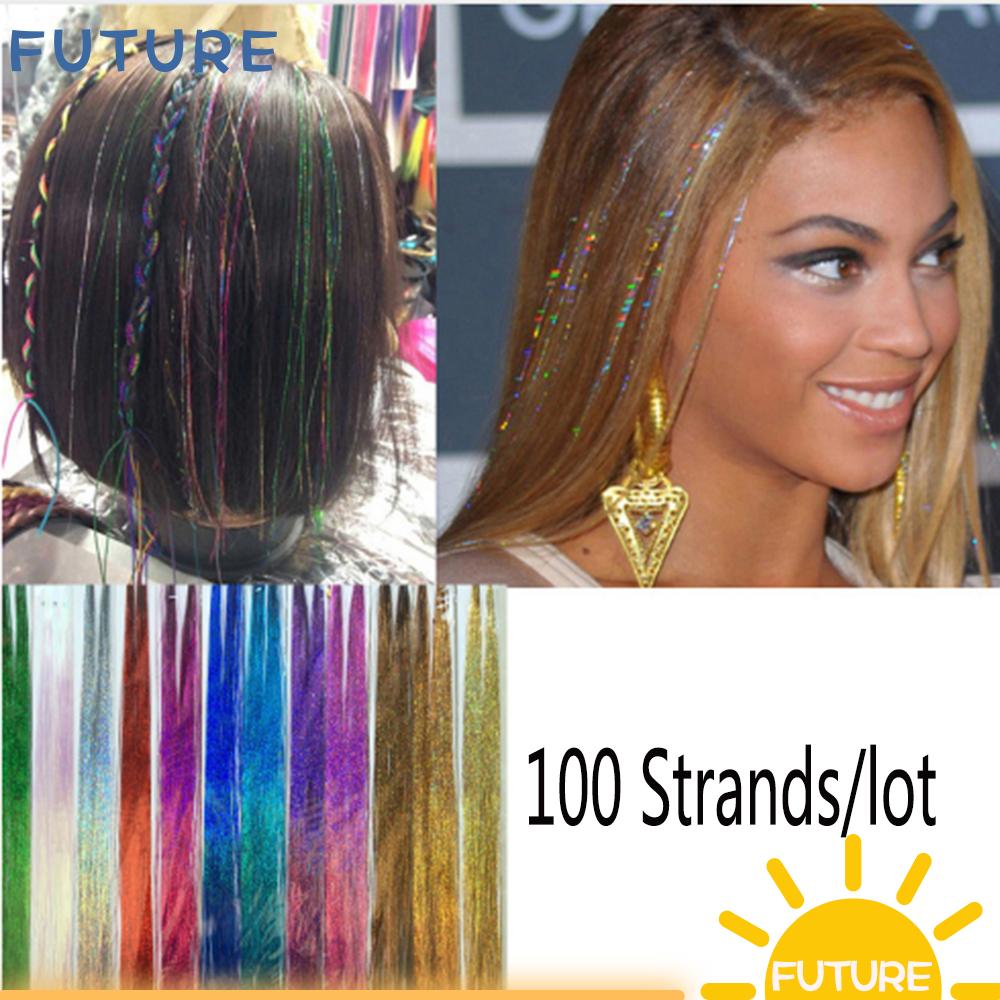 [Hàng mới về] Set 100 sợi tóc giả nhiều màu lấp lánh thời trang cho nữ
