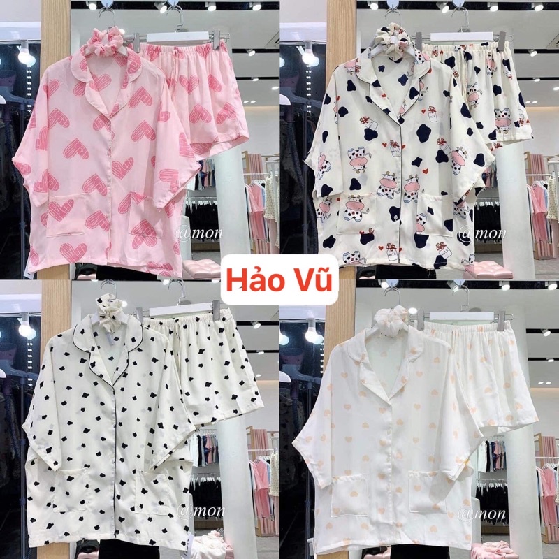 Pijama Lụa Satin Đùi Cánh Dơi Cao Cấp