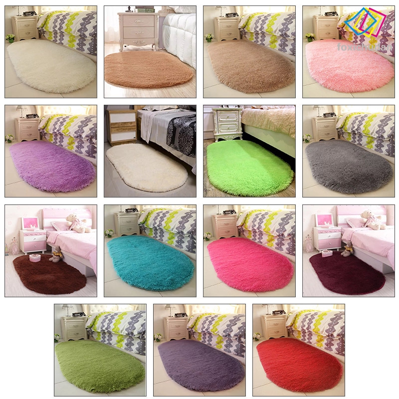 Thảm chân hình oval san hô nhiều màu dành cho phòng ngủ hoặc bàn cafe