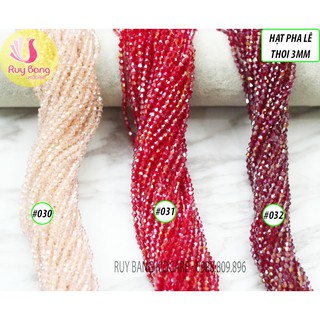 Hạt pha lê thoi 3mm tông hồng