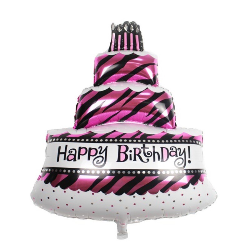 (ẢNH THẬT) Bóng bay hình bánh sinh nhật Milkshop MP02 112cm màu xanh/hồng
