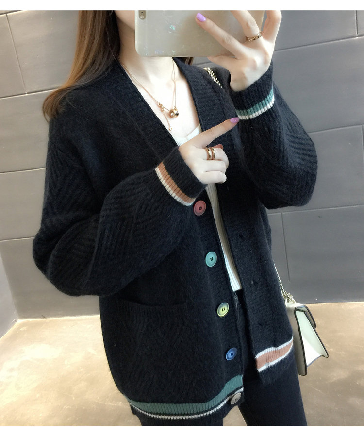 Áo khoác dệt kim dáng rộng kiểu dáng thời trang thu đông phong cách Hàn Quốc cho nữ | BigBuy360 - bigbuy360.vn