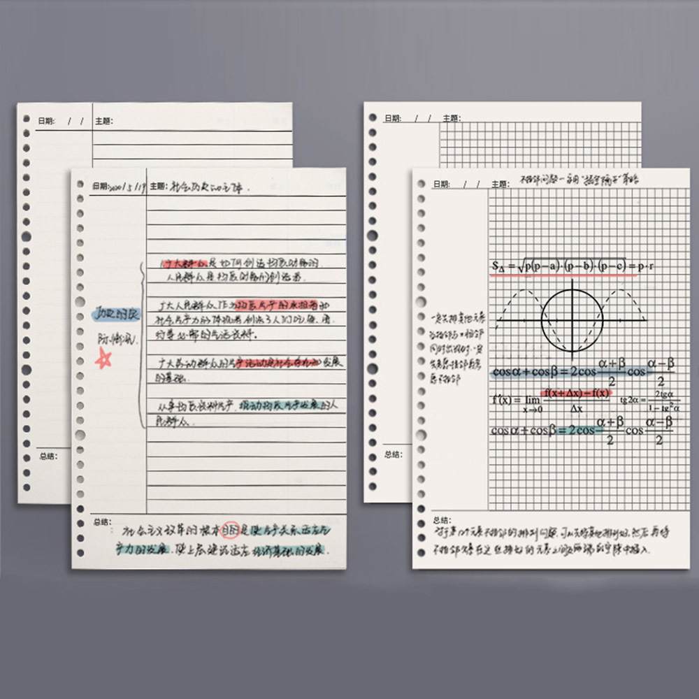Vỏ Nhựa Bọc Sổ Tay 30/26/20 Lỗ Khổ A4/A5/B5 Có Thể Nạp Đầy Thời Trang