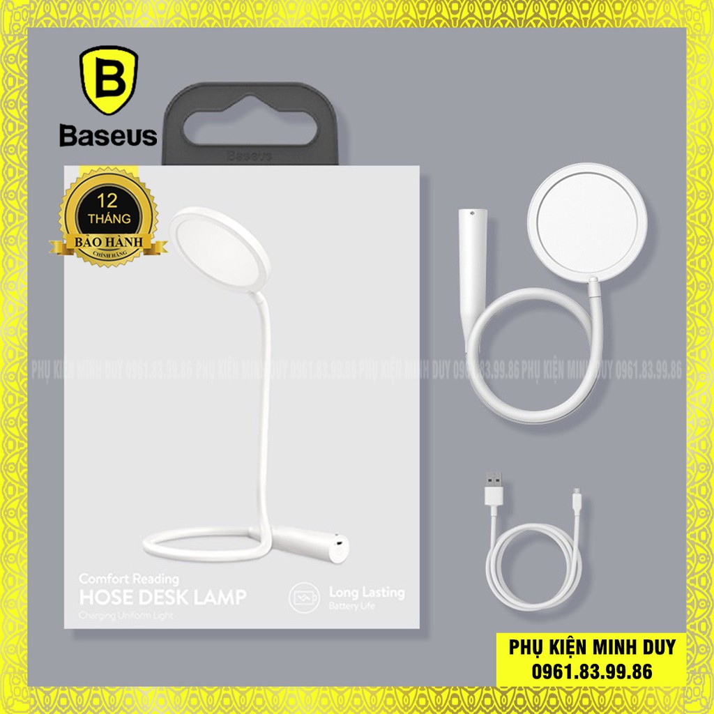 Đèn đọc sách bảo vệ mắt Baseus Comfort Reading Lamp (1800mAh, Touch Control, 4000K Natural Light, Hose Desk Lamp)