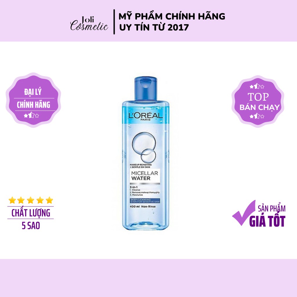 Nước tẩy trang L’Oreal Pháp 3 in 1 Micellar Water