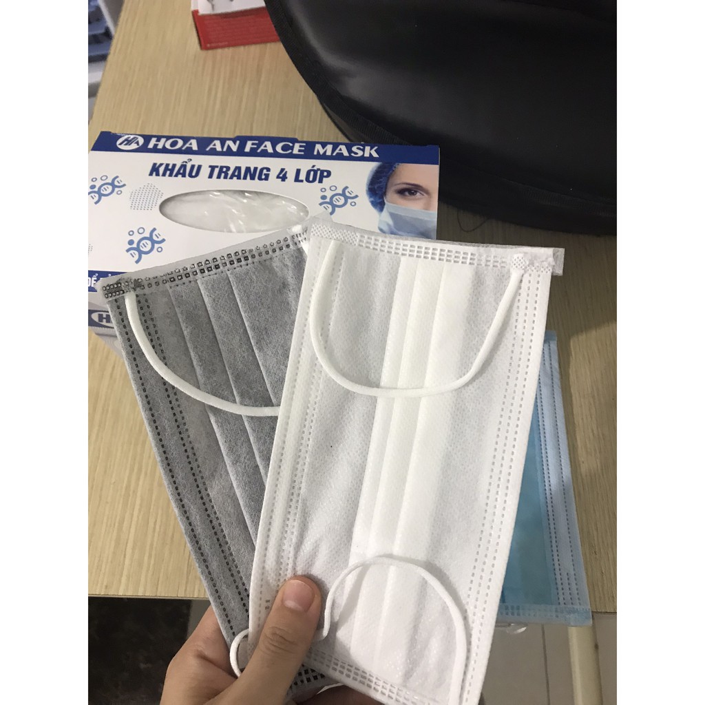 Hộp Khẩu trang y tế 4 lớp - 50 cái/ hộp chống bụi bẩn, chống nắng hàng dày dặn có giấy tờ l Khẩu trang y tế đa năng | BigBuy360 - bigbuy360.vn