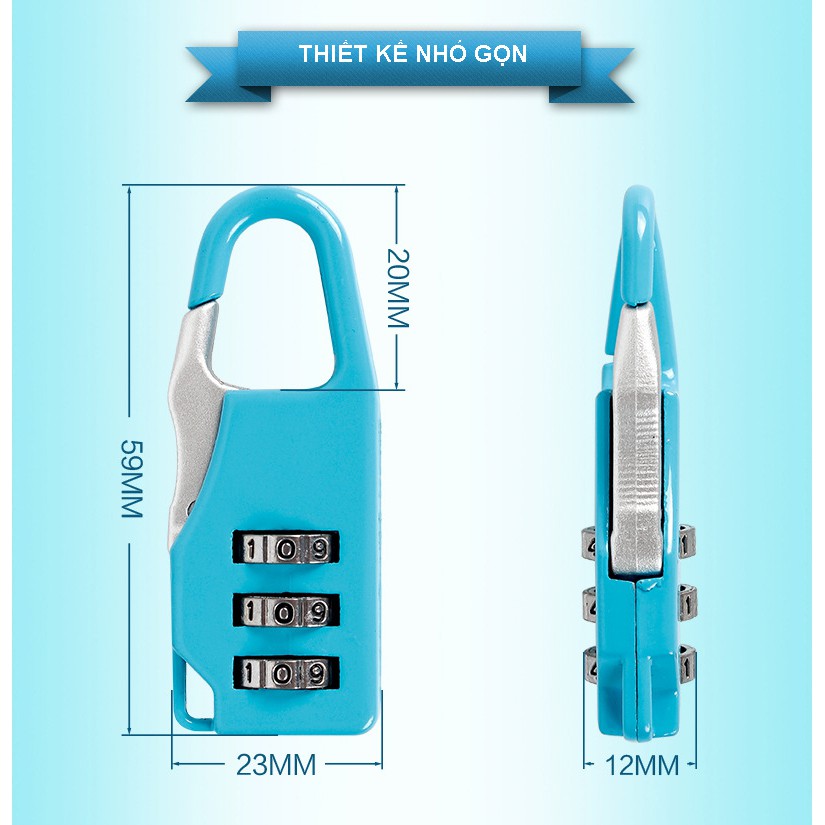 [Mã WAST10K giảm 10K đơn bất kỳ] Khóa số mini, khóa balo, khóa túi xách, khóa hành lý, khóa vali giá rẻ