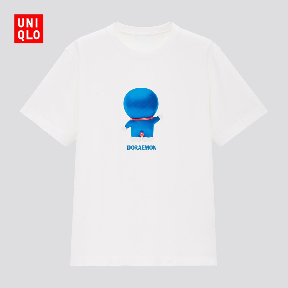 UNIQLO Áo Thun Ngắn Tay In Hình Doraemon Ngộ Nghĩnh Cho Nam 428091