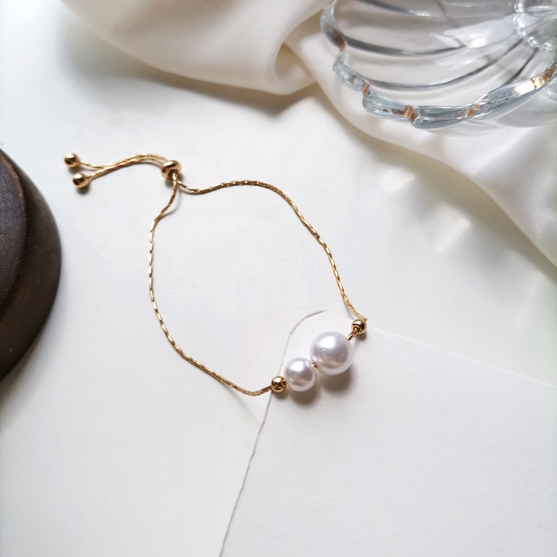 Vòng tay ngọc trai nhân tạo sợi mảnh kiểu dáng tin tế nữ tính - Mely D102