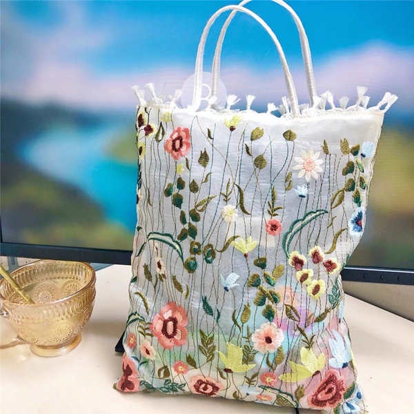 Zara Túi Xách Thêu Hoa Thời Trang Mùa Xuân Dành Cho Nữ