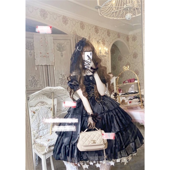 YAS0787-Váy Lolita op cộc tay sweet dream 3 tầng