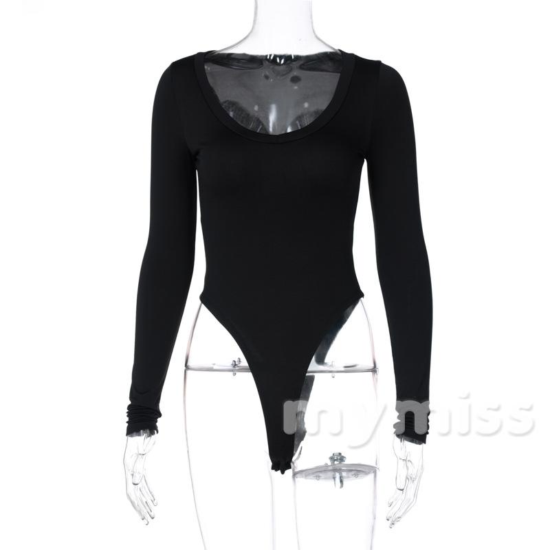 Ctcc- Bộ Đồ Liền Thân Tay Dài Cổ Chữ U Màu Trơn Màu Trơn Dành Cho Nữ Màu Đen/ Kaki/ Xám/ Tan | BigBuy360 - bigbuy360.vn