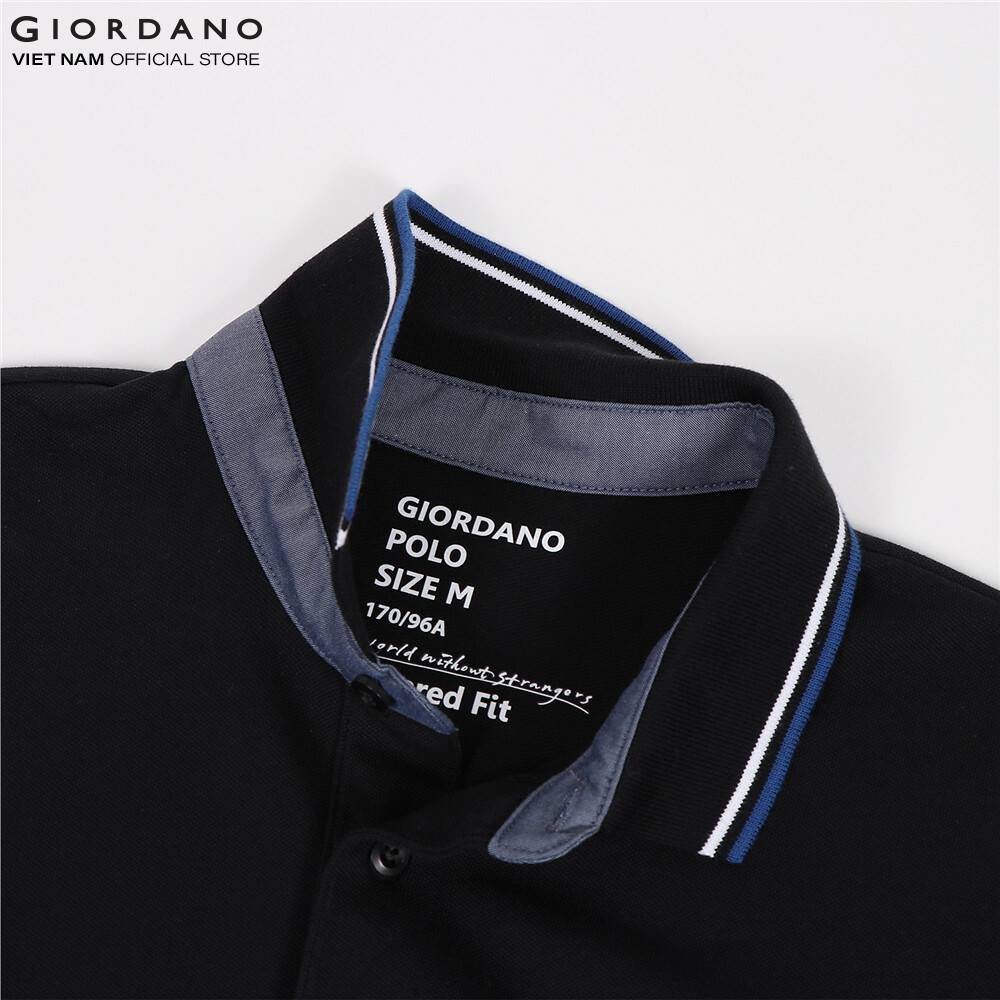 [MEMBER GIFT] Áo Thun Ngắn Tay Có Cổ Nam Giordano Màu Đen Size S 010192602401