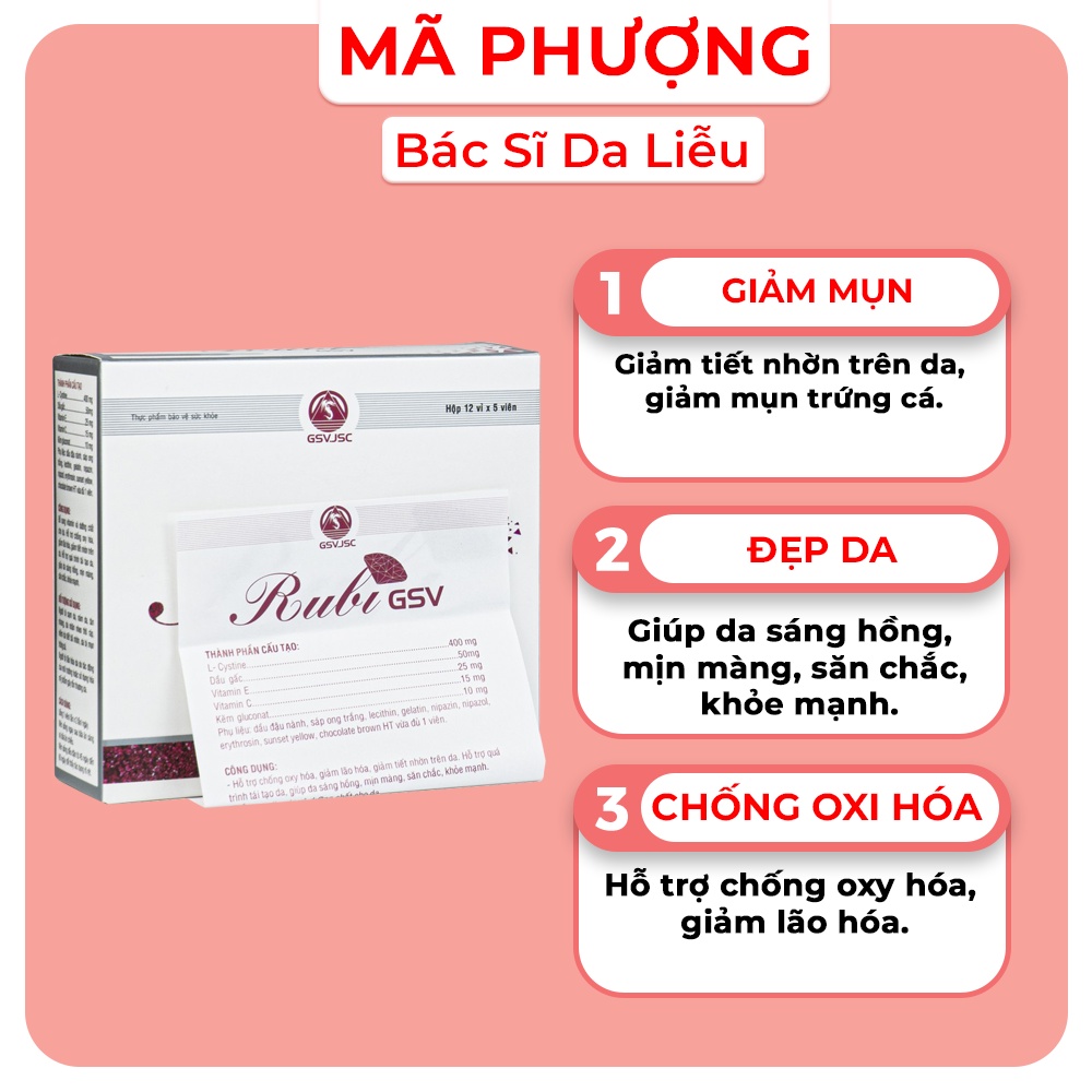 Viên uống hỗ trợ làm đẹp da Rubi GSV