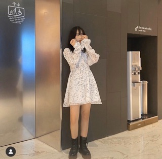 ĐẦM VOAN HOA TAY NƠ (KÈM HÌNH THẬT)