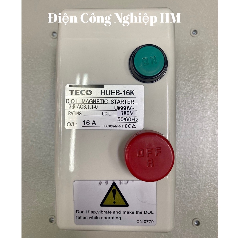 Khởi Động Từ Hộp 16A TECO HUEB-16K, Contactor Điện Áp Cuộn Hút 220V và 380V HÀNG CHÍNH HÃNG