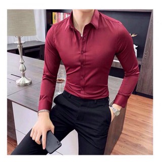 Áo sơ mi nam tay dài lụa t-shirt fashion ds150