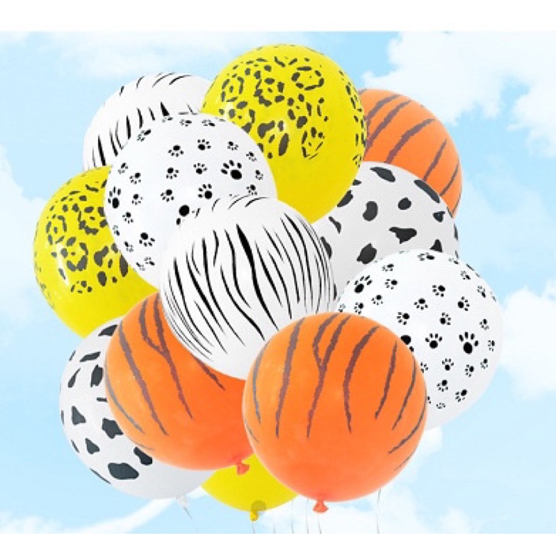 Set 5 Bóng Cao Su 12 inch Hoạ Tiết Da Báo, Ngựa Vằn, Hổ