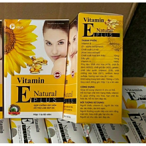Vitamin e natural plus giúp dep da mờ thâm, chống lão háo, làm sáng và mịn da, làm da sáng tự nhiên có tinh chất nha đam | BigBuy360 - bigbuy360.vn