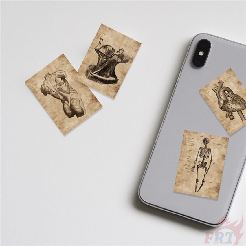 Set 55 Món Đồ Chơi Chất Lượng Cao ❉ Hình Dán Nghệ Thuật Giải Phẫu Con Người Cổ Điển Series 01 ❉ Sticker Dán Tường Chống Thấm Nước Họa Tiết Doodle Hợp Thời Trang