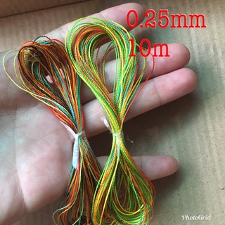 🌺 10m chỉ dù polyester cord đổi màu size nhỏ 0.25-0.8mm