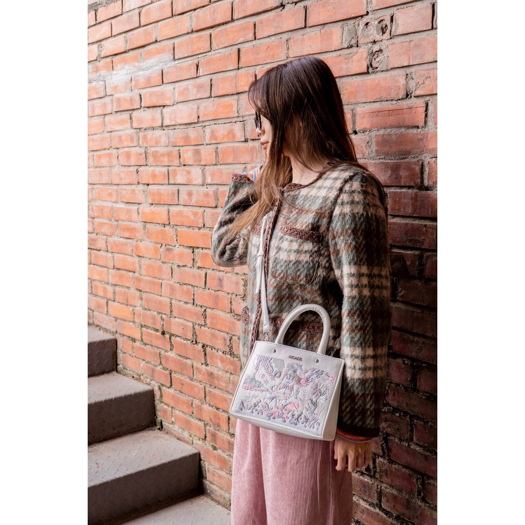 Túi xách NGAOS The Book Bag White - Medium Size