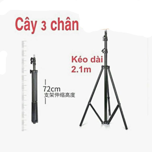 Gậy chụp ảnh giá đỡ điện thoại 3 chân cây kẹp để livestream quay hình video tripod selfie dài 2,1m