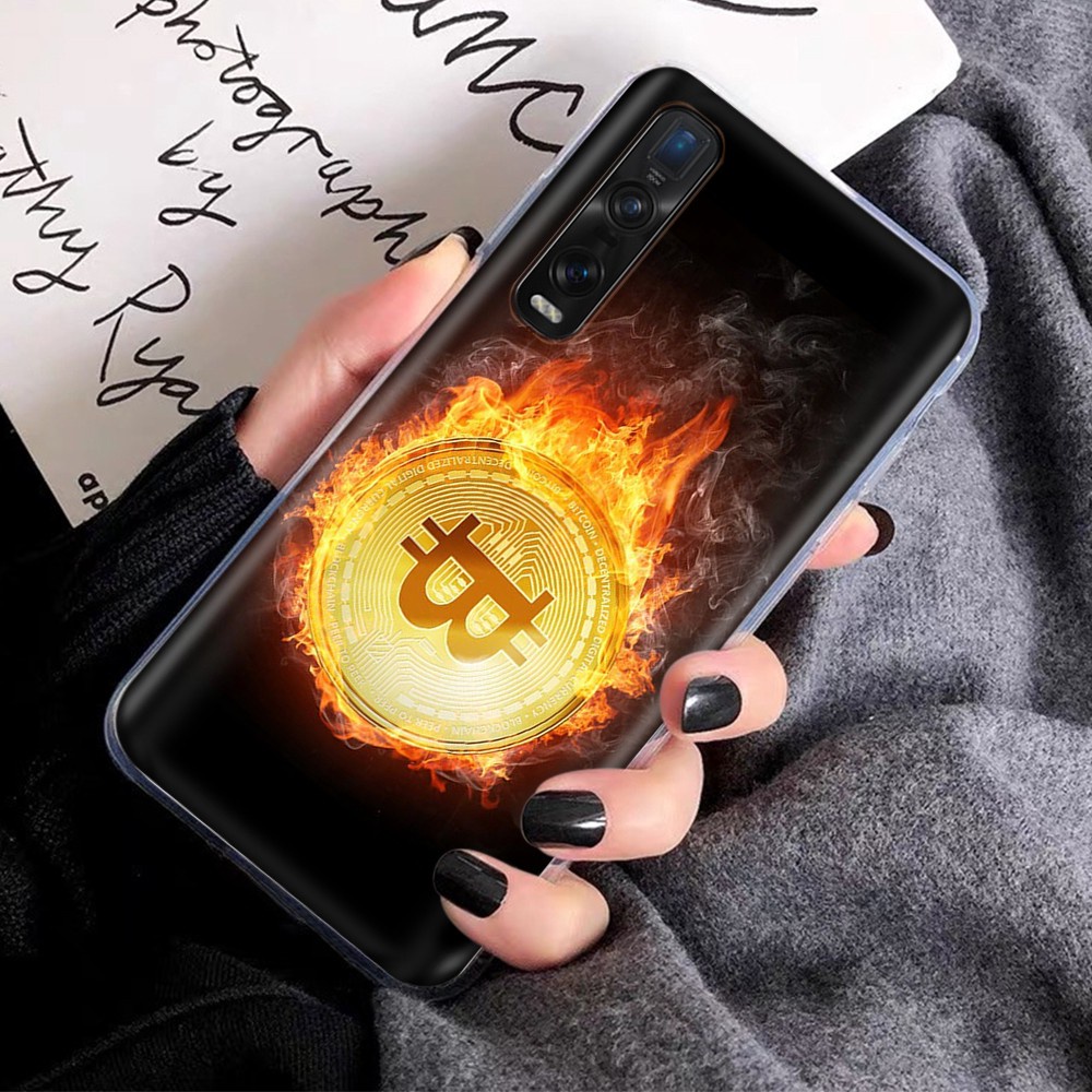 OPPO A12 A12e A72 A52 A5 A9 A3S A5S A31 Casing Case Soft Transparent 34GT BITCOIN Phone Cover