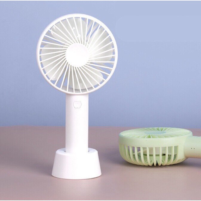 Quạt Cầm Tay Có Đế Để Bàn N9 - Quạt Mini Kèm Pin và Dây sạc _Siêu kute Phụ Kiện White