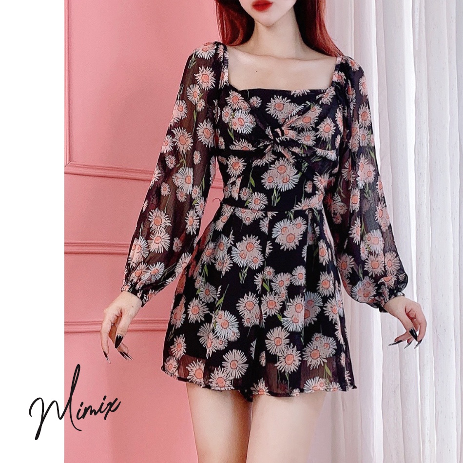 Jumpsuit họa tiết hoa xoắn ngực MIMIX BT5190