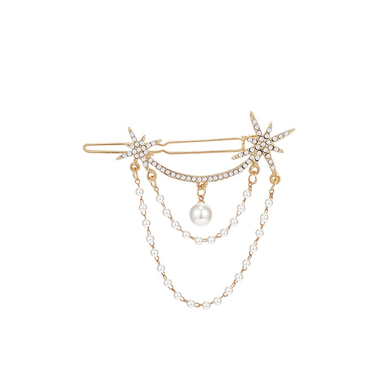 Kẹp Tóc Kim Loại Đính Đá Và Ngọc Trai Giả Xinh Xắn Cho Nữ