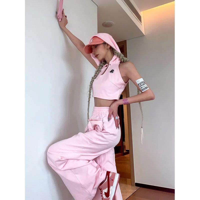 Set Áo Hai Dây + Quần Dài Lưng Cao Ống Đứng Phong Cách Phương Tây Thời Trang Mùa Hè Cho Nữ