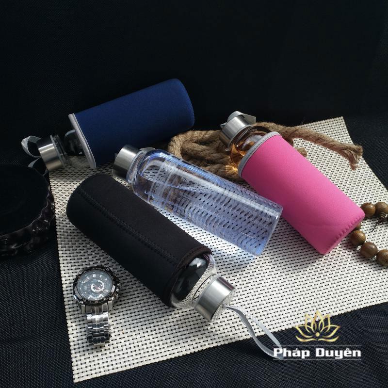 Bình Nước Thuỷ Tinh In “Đại Bi Chú”, Kích Thước 20×6.5cm