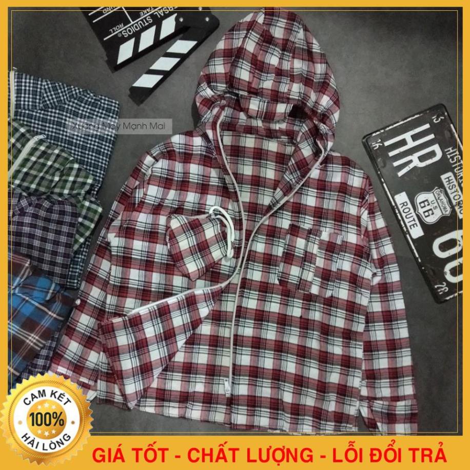 Xả 8.8 Áo Chống Nắng 1 lớp BigSize Thiết Kế Kẻ Caro Trẻ Trung - Chất Liệu Kaki Mềm Loại Cao Cấp - Thông Hơi - Làm át