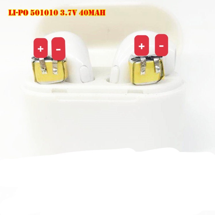 Pin Li-Po 3.7V 501012 40/50mAh (Lithium Polyme) cho tai nghe Bluetooth airpod i12 inpod 12 rep 1.1 / pro i7s i8 i9s