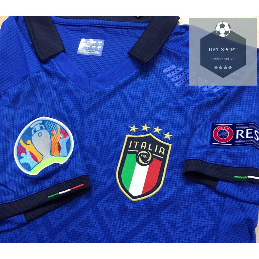 Bộ Áo Đấu Đội Tuyển Italia Xanh Sân Nhà Euro 2021 - Hàng SPF Thailand - Cam kết 100% Y Hình - Hàng xịn