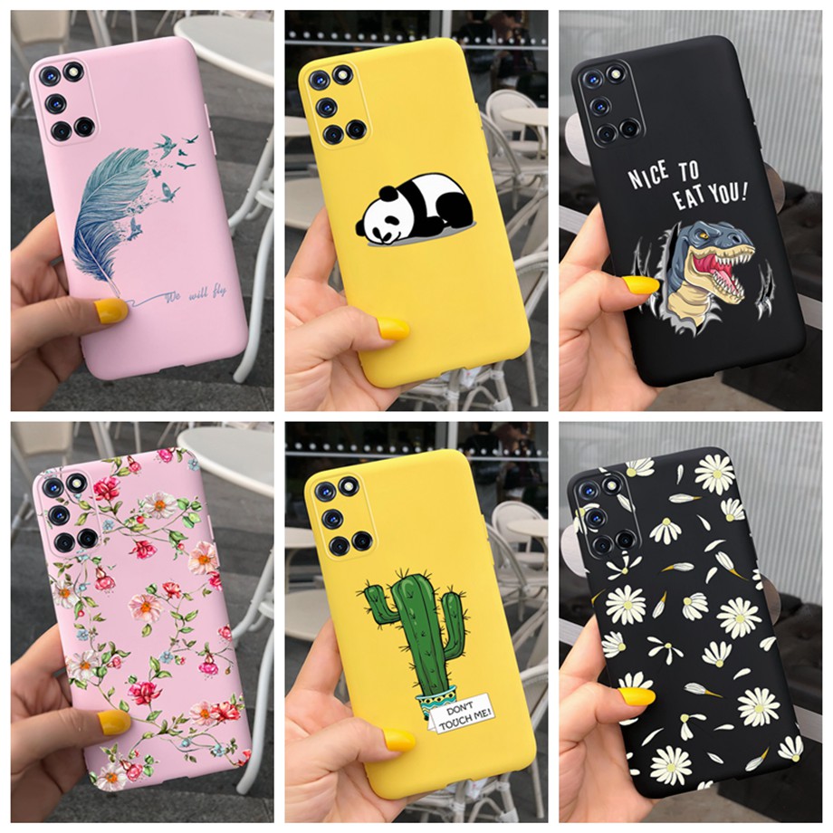 Ốp điện thoại tpu dẻo họa tiết hoạt hình khủng long và hoa xinh xắn cho oppo a52 / a72 / a92 cph2061 cph2067 cph2059