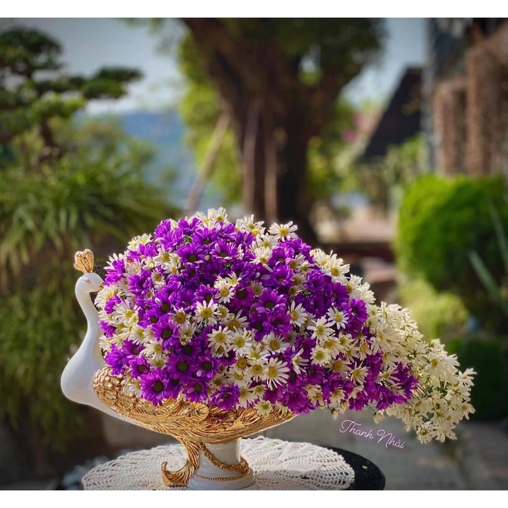 Bình Công Cắm Hoa Khay Chim Công Đựng Hoa Quả Cao Cấp