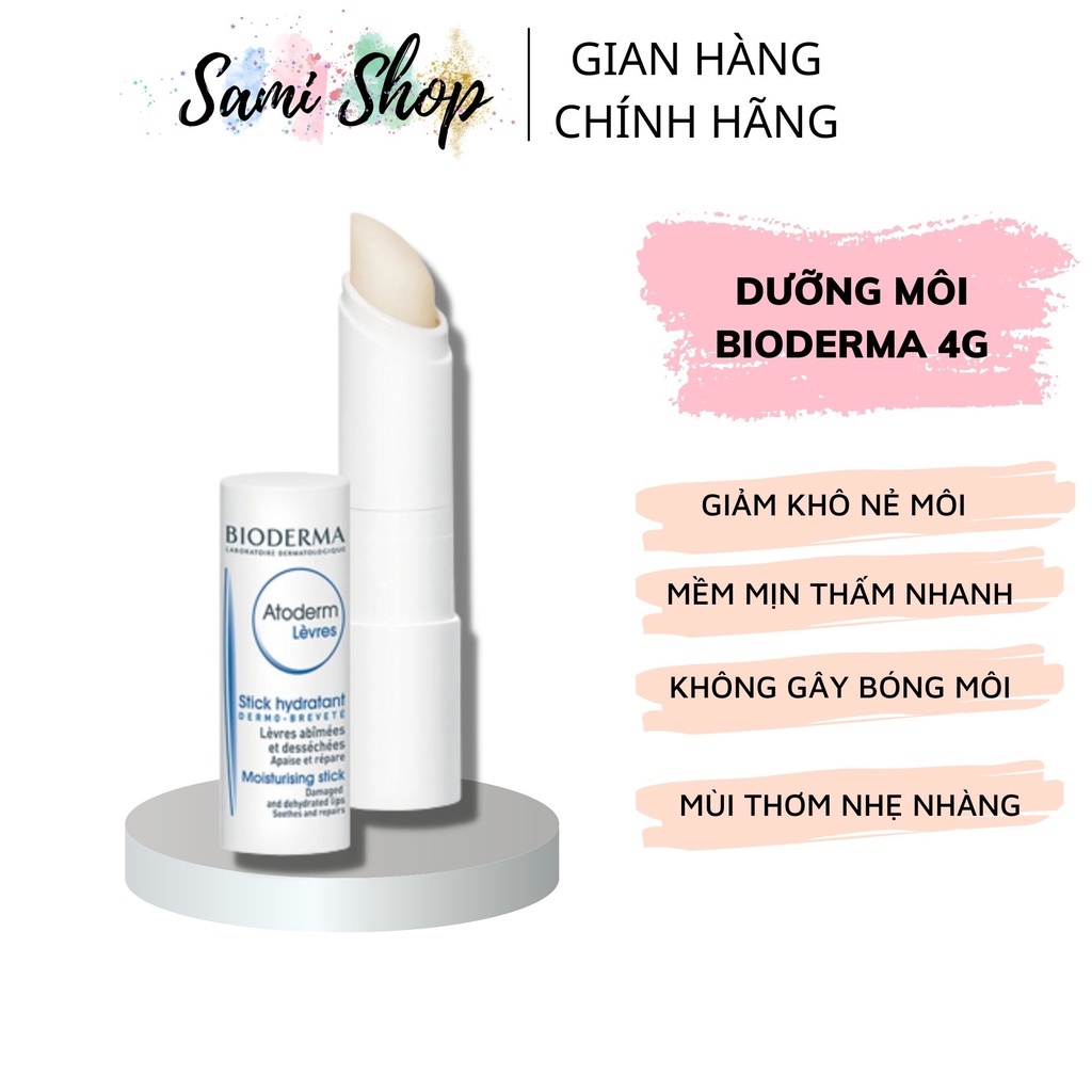 Son dưỡng môi Bioderma Atoderm Pháp giảm khô môi nẻ môi 4g