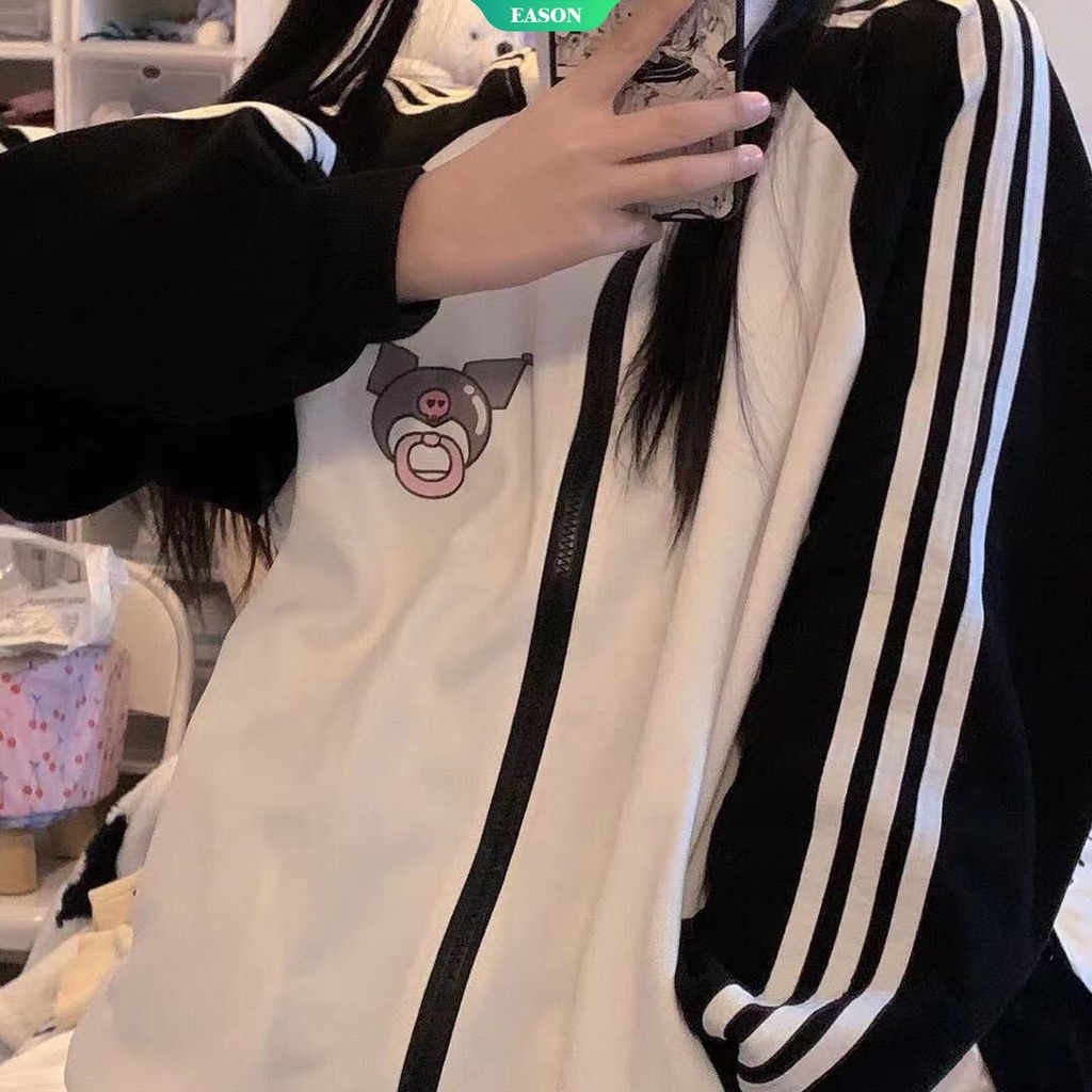 Áo Khoác Bóng Chày Cổ Đứng Có Khóa Kéo In Hình Sanrio Hello Kitty My Melody Kuromi Cinnamoroll Thời Trang Xuân Thu Cho Nữ
