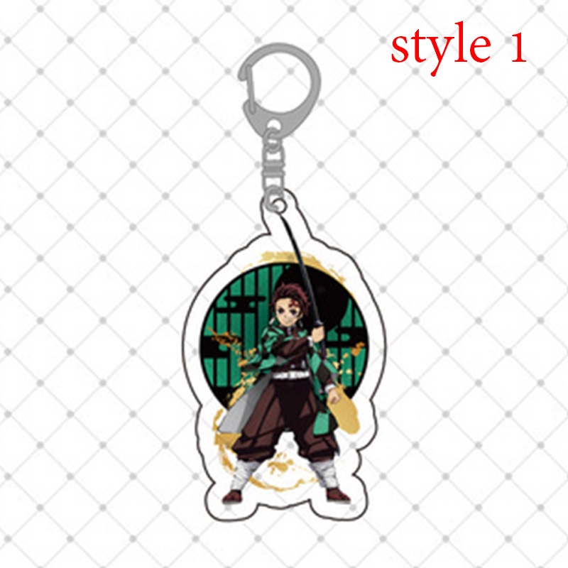 Móc khóa Demon Slayer Kimetsu No Yaiba bằng acrylic in hai mặt dùng để trang trí
