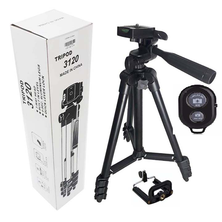 [HCM] Gậy chụp hình Tripod 3120 tặng túi dây rút và kẹp điện thoại kèm remote