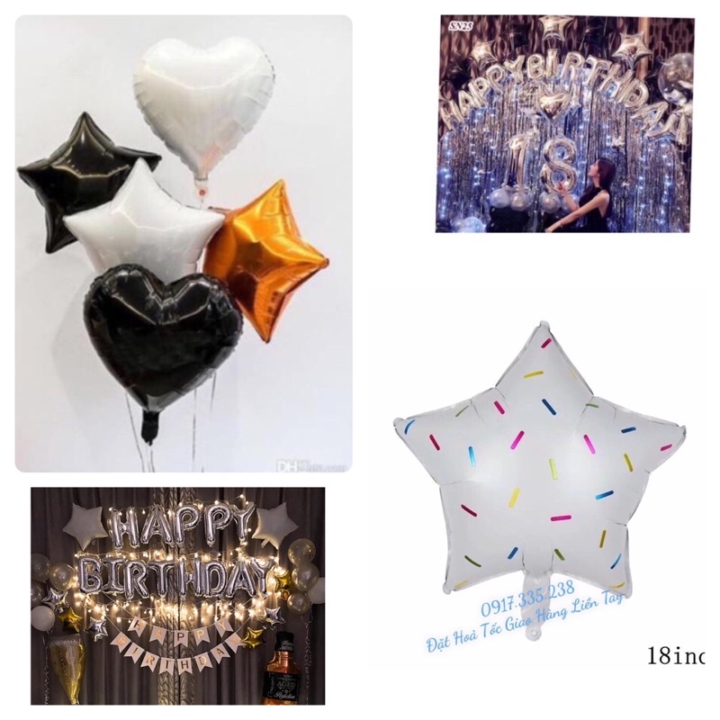 Bóng nhôm Sao Đủ Màu Trang Trí size 45cm