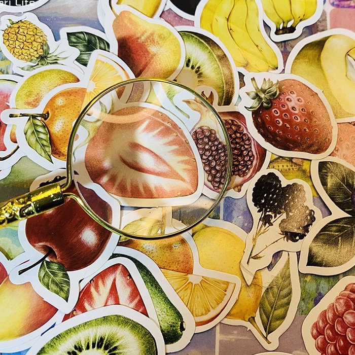 Sticker Cherry - chủ đề xinh xắn trang trí sổ nhật ký, bông hoa, cây cỏ Vintage │46 tấm│Xem thêm ở phần MÔ TẢ SẢN PHẨM