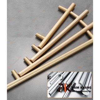 Tay nắm tủ thanh đũa hiện đại màu vàng mờ xước NK220-V ( Màu vàng xước )