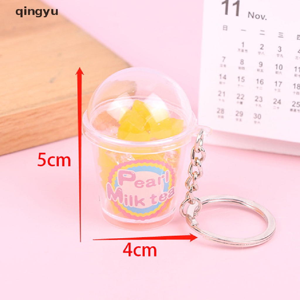 Qingyu Phụ Kiện Móc Khóa Hình Ly Nước Uống Giả Trang Trí Túi Xách