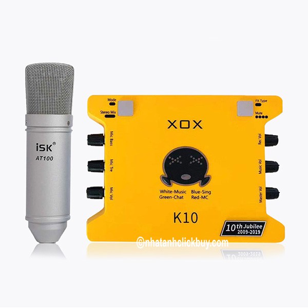 Combo Livestream Thu Âm XOX K10 2020 k10 jubilee bản đặc biệt micro ISK AT100