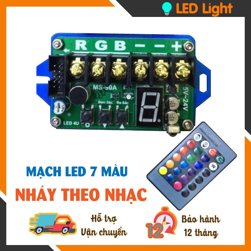 MẠCH LED 7 MÀU NHÁY THEO NHẠC RGB - 90A