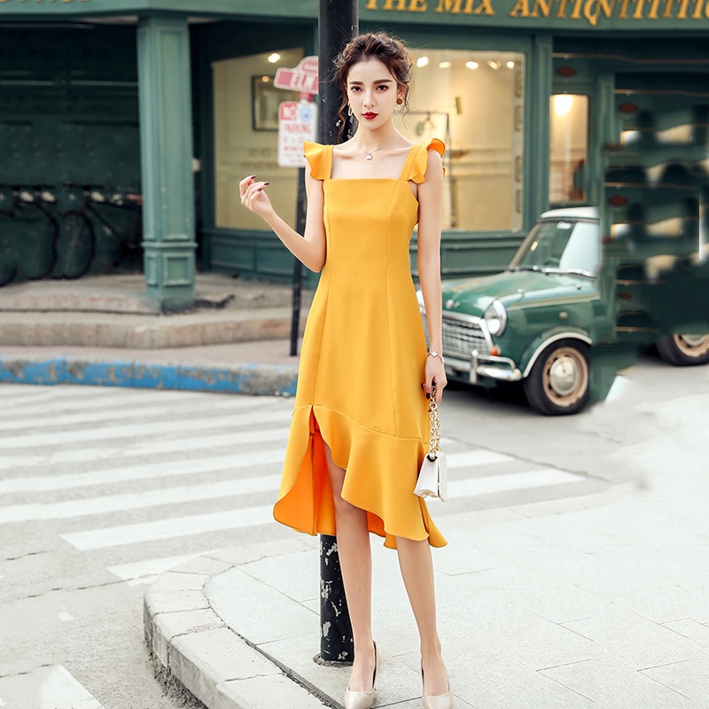 IELGY   Đầm Nấu Ăn Nhẹ Nhàng Kiểu Châu Âu Đuôi Type A, Chống Trầy Xước Phong Cách Gợn Sóng Thời Trang Cho Nữ Màu Sắc